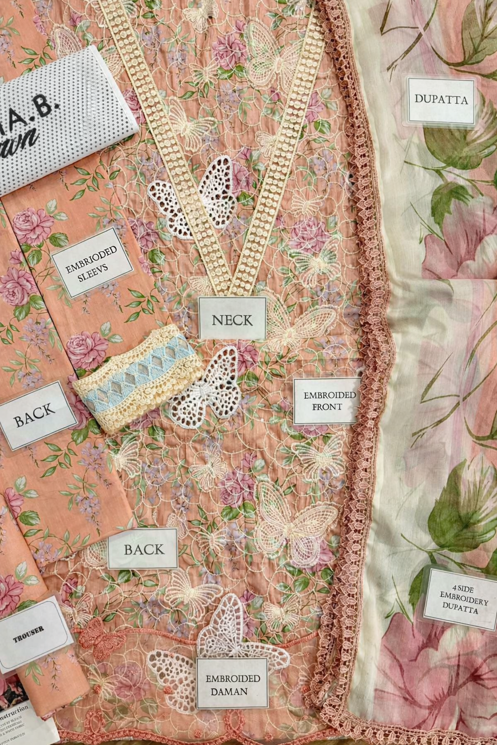 MARIA B M PRINT LAWN 3PC - Image 2
