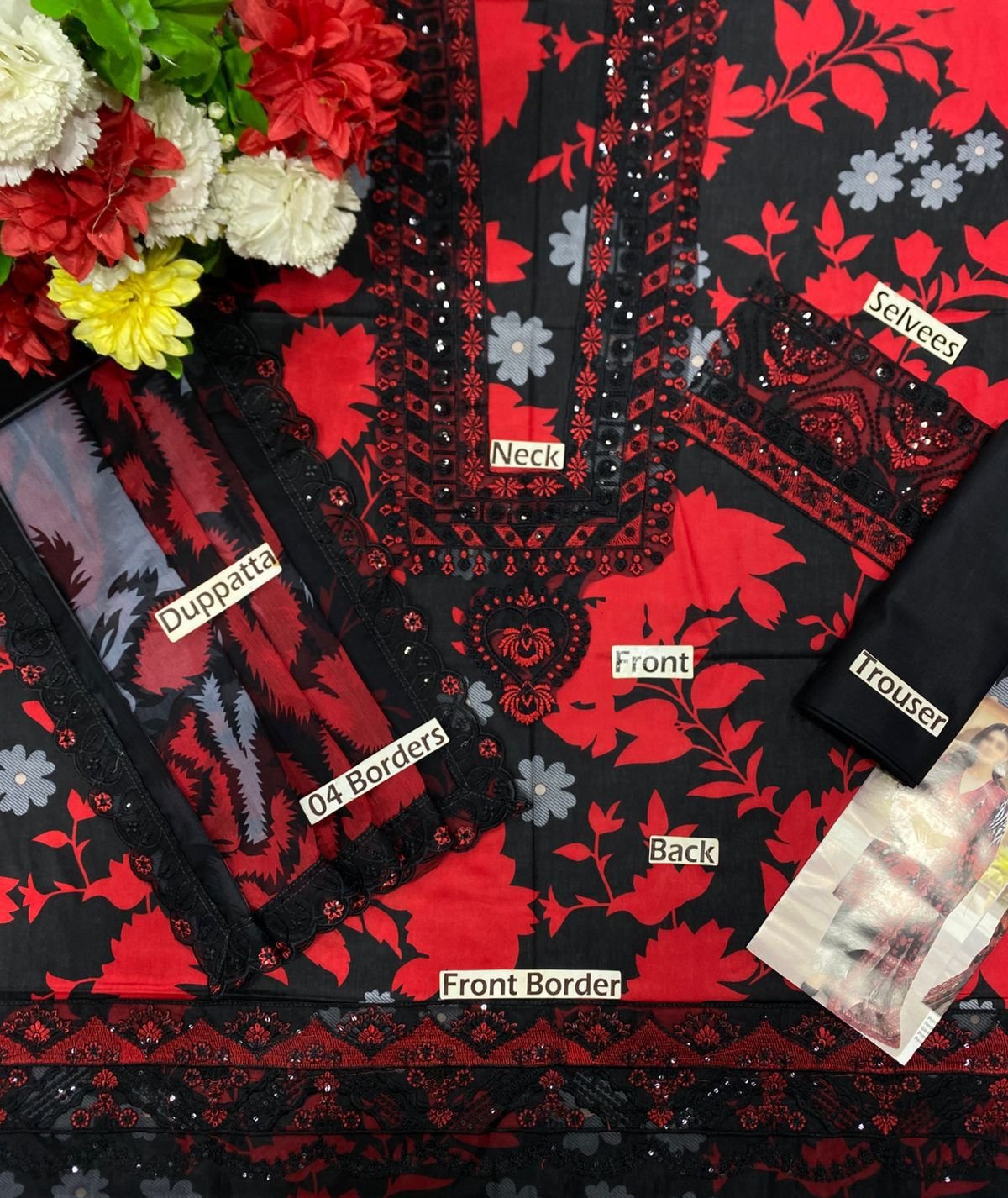 Brand Name : RAMSHA LAWN DRESS WITH CHIFFON DUPPATTA - Image 2